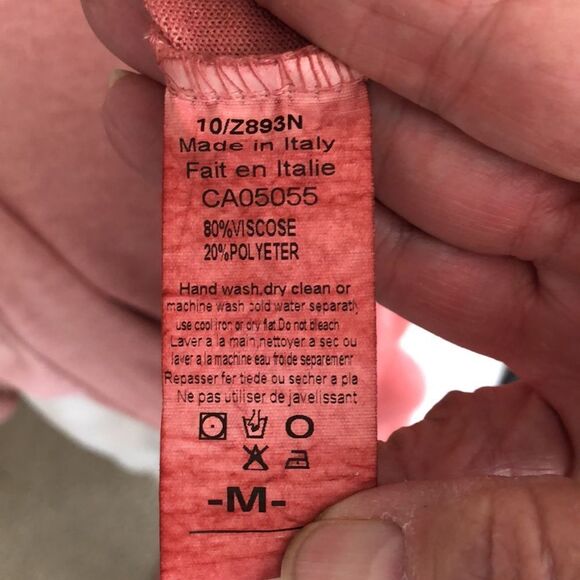 M Made in Italy Long Sleeve T-shirt size M New Pink - Picture 4 of 5